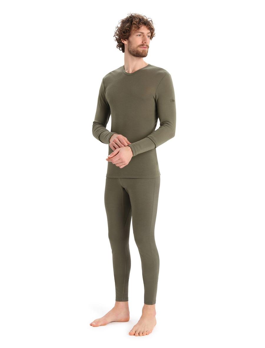 Loden Icebreaker Merino 175 Everyday Long Sleeve Crewe Thermal Top Men's Base Layers | AU 1374ZUTG